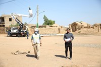 بهسازی شبکه برق روستای کاج +عکس